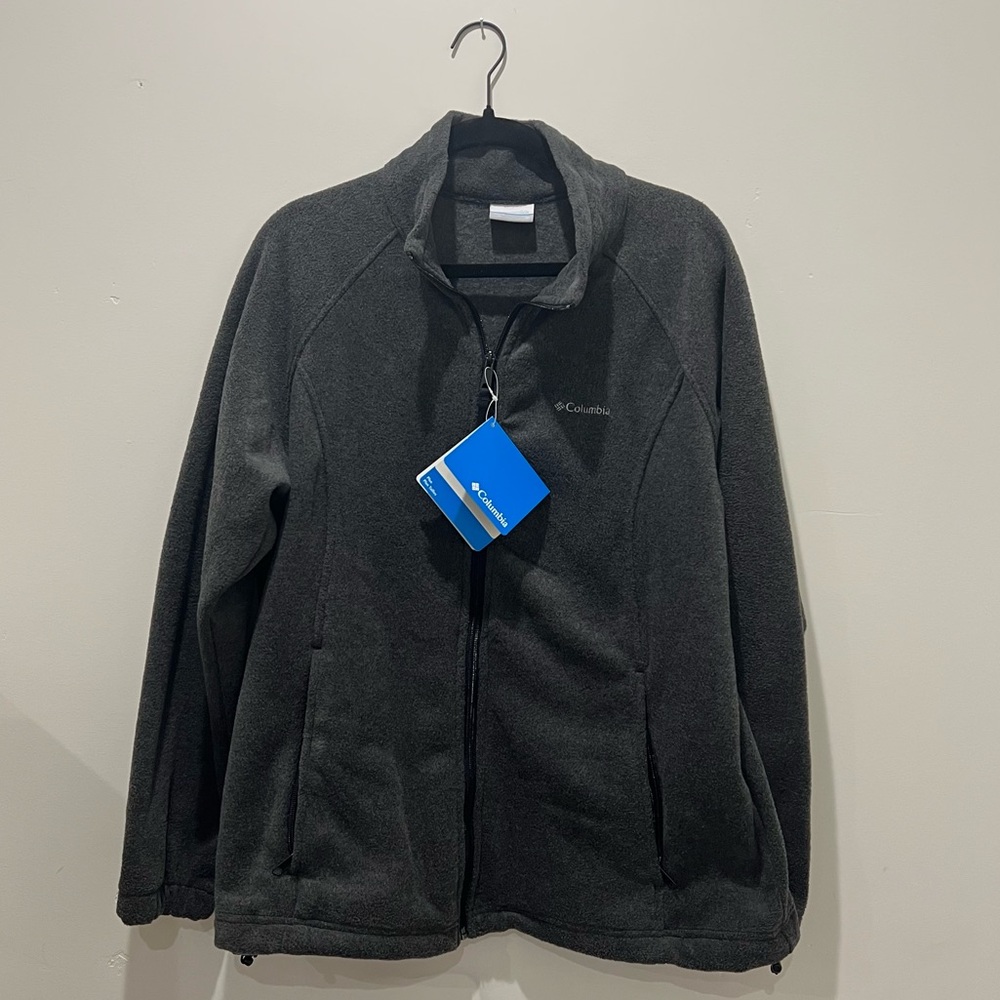 Columbia Gray fleece Full-Zip Jacket 1X NWT